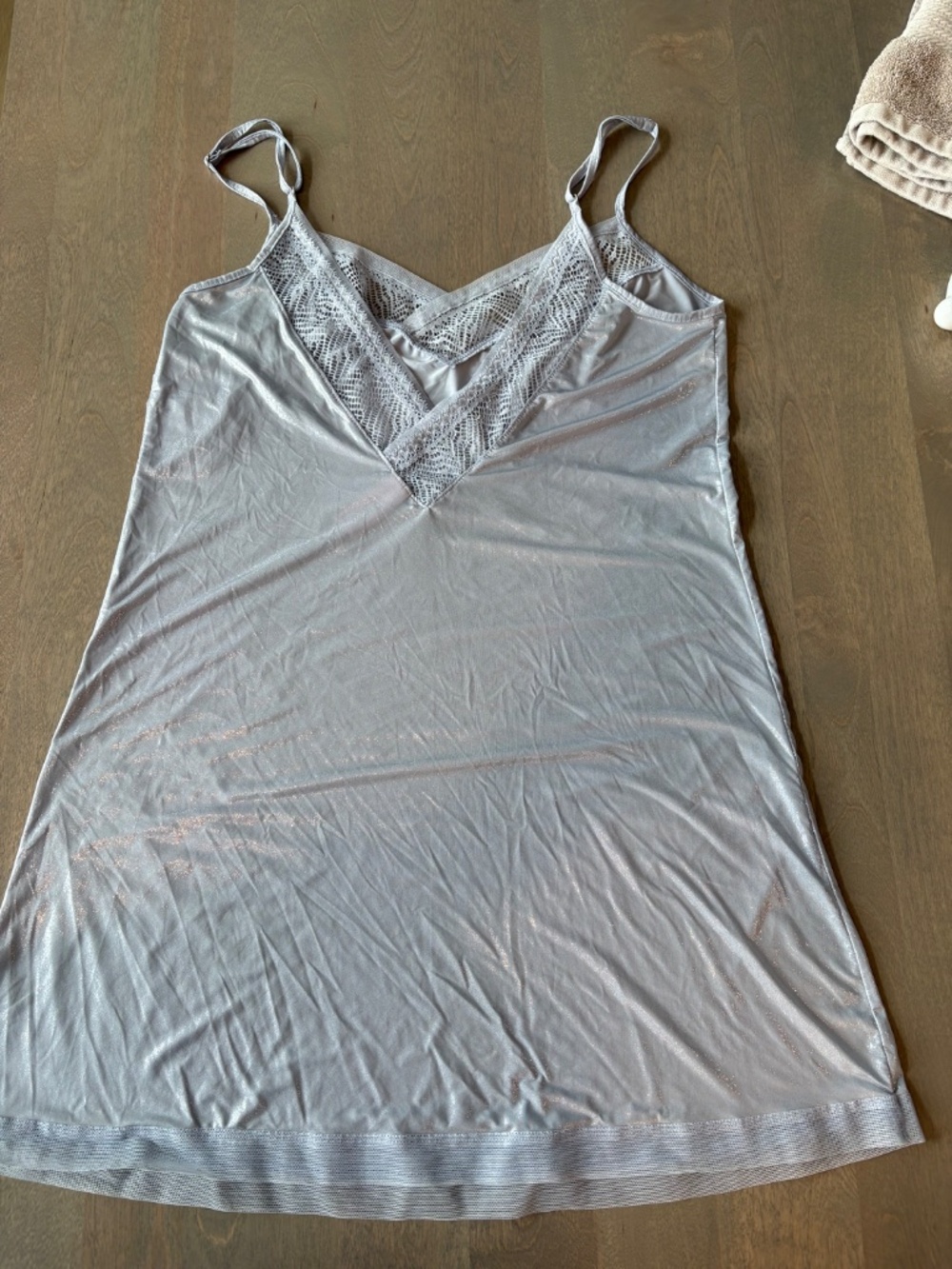 Victoria's Secret Satin Lace Trim Nightgown in Light Blue